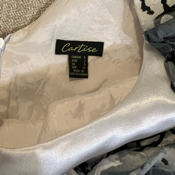 Cartise Women Black White And Gray Cocktail Dress Size 2 - Picture 5 of 10